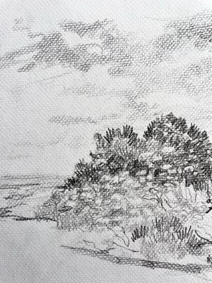 Image of VINTAGE DUTCH DRAWING: LANDSCAPE #12