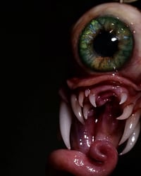 Image 8 of Twisty tongue pendant, OOAK Green Glow