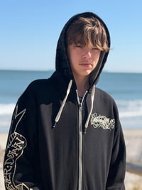 Image 2 of Sherpa Lined ‘All Over Script’ Hoodie