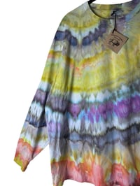 Image 7 of XL Unisex Adult Soft Long Sleeve Tee in Soft Brights Agate Ice Dye