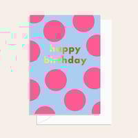 Gift Card - Happy Birthday pink spots 