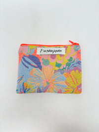 Image 1 of Porte-monnaie LA DISCRÈTE Jacquard Bleu orange fluo