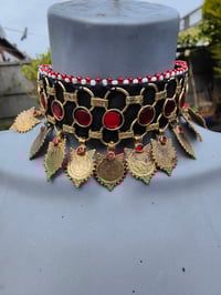 Image 3 of Afghani Bohemian Choker - Red