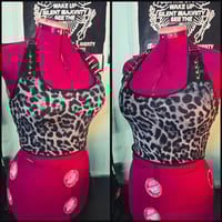 Image 3 of leopardtop with spikes M/L