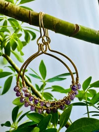 Image 2 of Amethyst Hoop Earrings