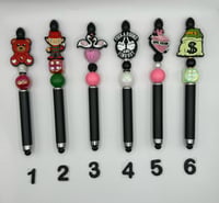 Image 1 of Black Beaded Dual Touchscreen/Ball Point Pens