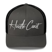 Image 1 of Hustle Coast Embroidered Trucker Cap with mesh back