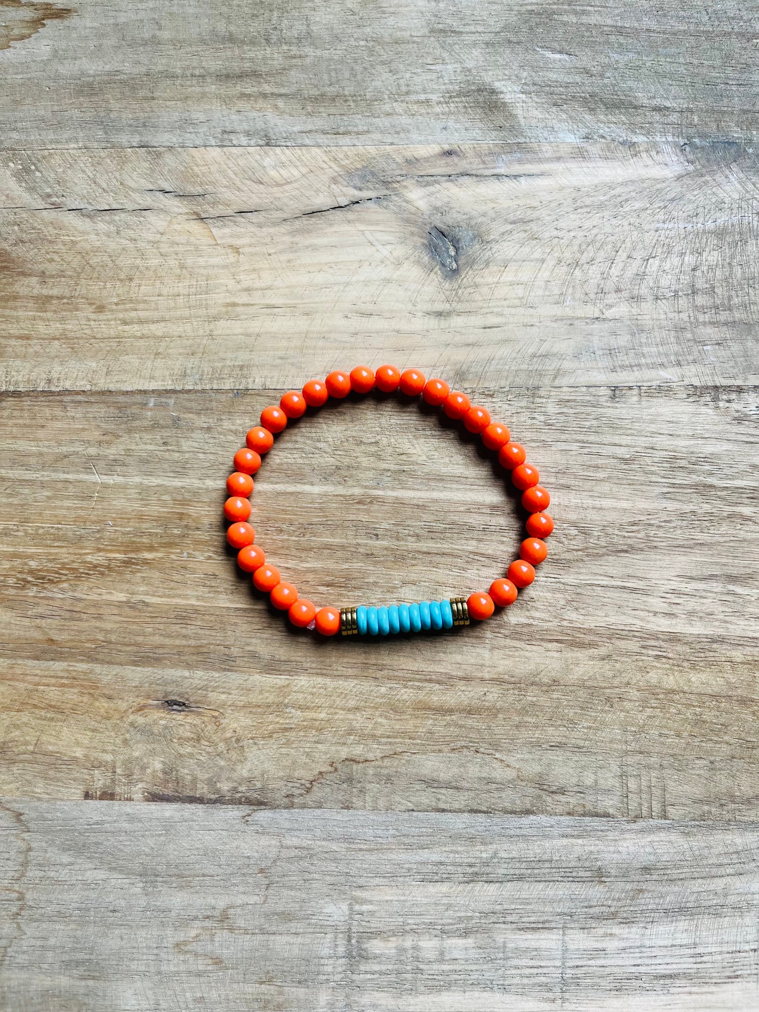 Image of Orange bracelet with turquoise 