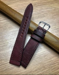 Image 1 of Limited Edition "Milled #8" Horween Shell Cordovan Watch Strap with Box Stitching