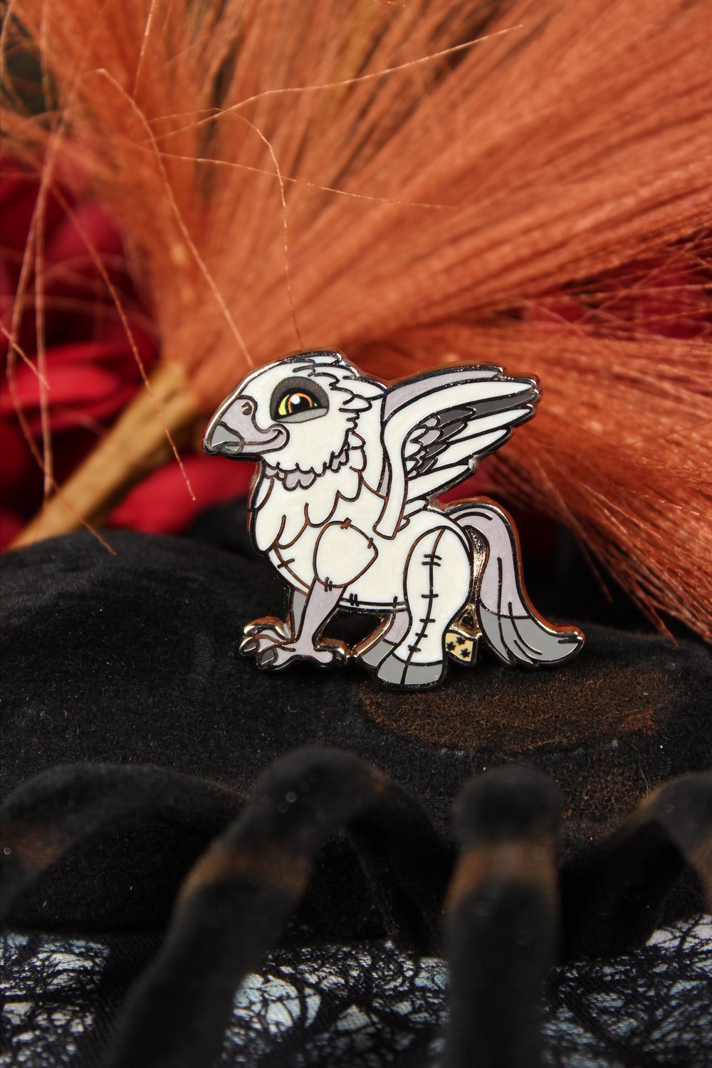 Image of Bloody Noble Chicken Plushie Pin Hippogryff