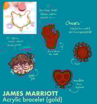 Image 3 of JM acrylic charm (pins/gold bracelet)