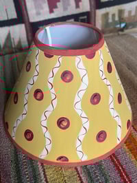 Image 4 of Squiggles India Yellow - 25cm base, fabric shade