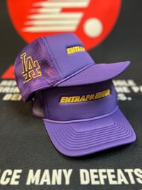 Image 1 of Purple “ENTRAPRENEUR” Mesh Trucker Hat – LA Edition