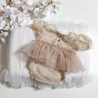 Image 1 of Newborn girls body-dress| Bessie | beige