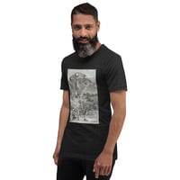 Image 3 of Antique Anatomical Illustration Human Skeleton and Landscape Unisex t-shirt