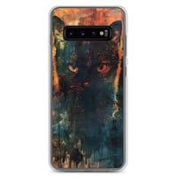 Image 6 of Dark Goth Black Cat With Orange Clear Case for Samsung®