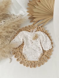 Image 2 of Newborn bodysuit for photoshoot | Elle | white lace