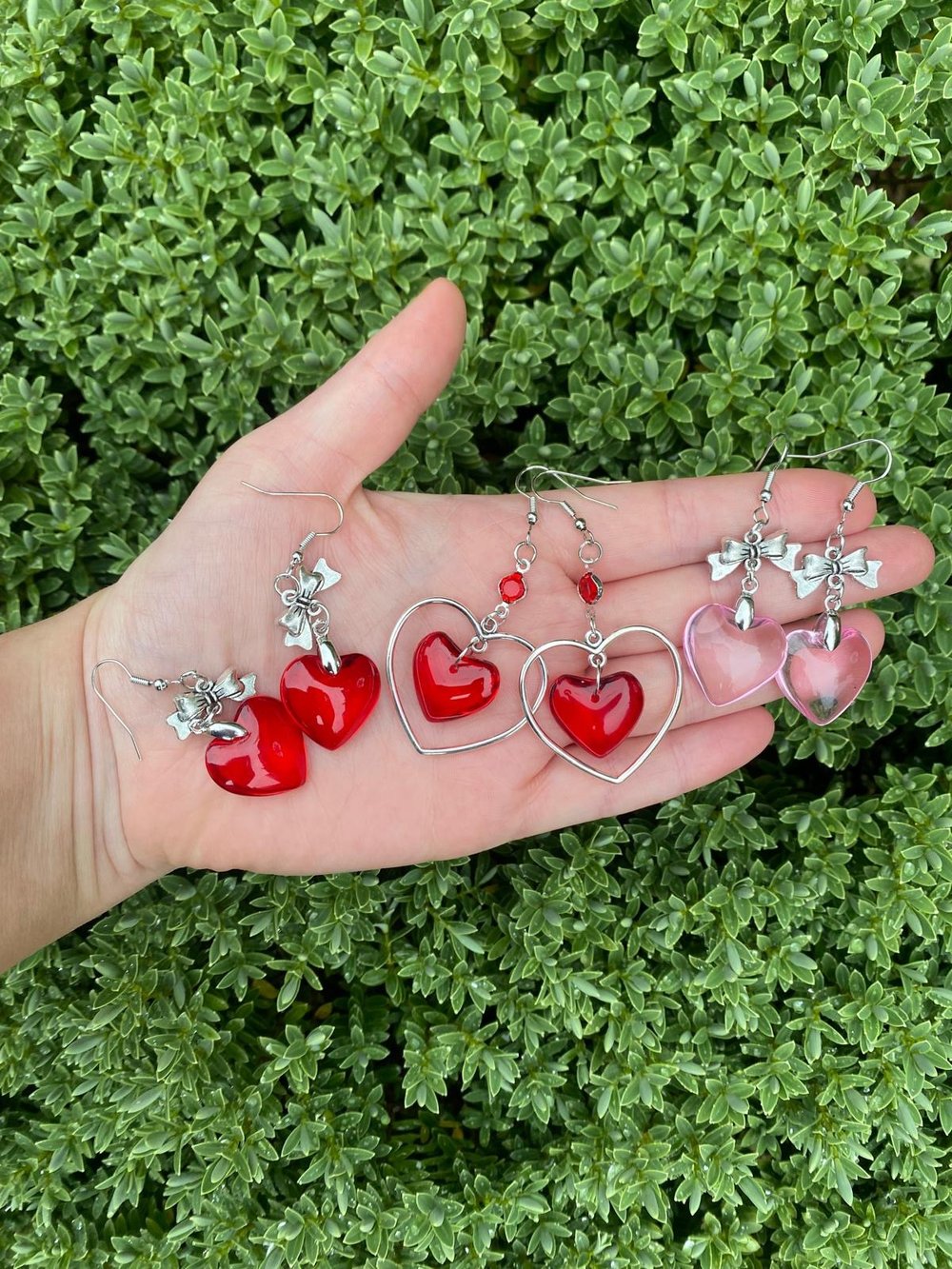 silver heart earrings!