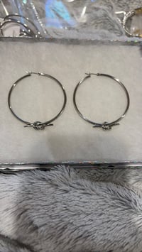 Image 2 of knot today hoops silver sterling silver post 