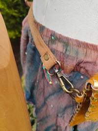 Image 5 of  Woodstock cross body /passport bag - Tan with pink star