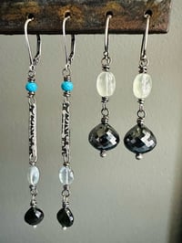 Image 12 of Tibetan turquoise and topaz dangle earrings