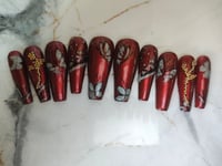 Image 3 of Simple Burgundy Press on Nails 
