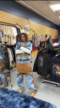 Image 3 of Overall denim and champion button up 