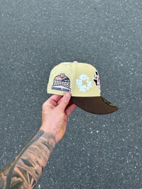 Image 2 of PINK BRIM MULTI TONE TEXAS RANGERS CUSTOM FITTED CAP