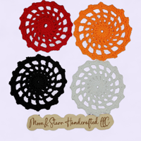 Image 2 of Crochet Spider Web Coasters: Spooky Halloween Drink Coasters, Set of 4