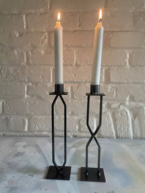 Image of Vintage Swedish Metal Candlestick’s Pair Dala industrier - Eric Dalmas