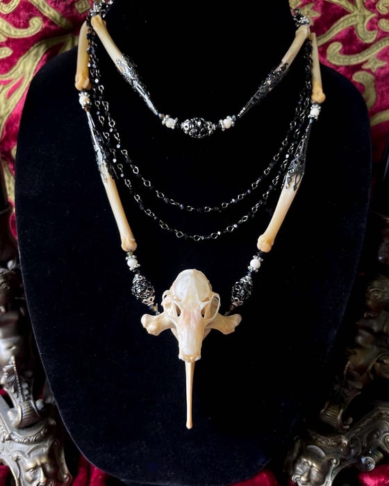 Image of Fruit Bat Skull - Layered Necklace 