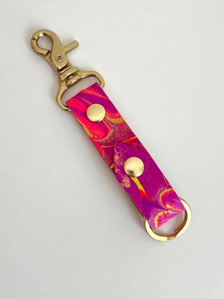 Image of Purple/Pink/Yellow Marbled Keychain 
