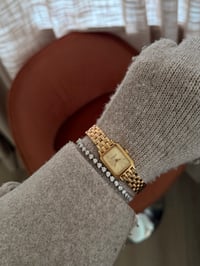 Image 2 of Vintage Gold Tone Wittnauer Gold Tank Style Watch 