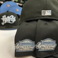 Image 3 of New Era 59Fifty Black White Metallic Blue Grey