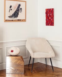 Image 9 of Fauteuil Coquille velours ivoire