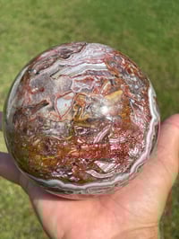 Image 16 of Amethyst With Mexican Lace Agate Sphere #651