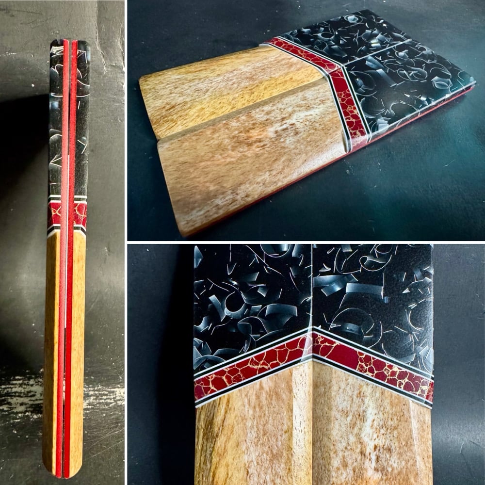 Image of Raffir Sparkle & Giraffe Bone Segmented Knife Scales