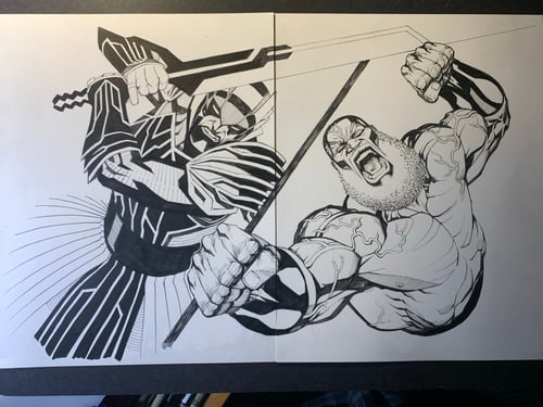 Image of POWER MAN:TIMELESS #1 pages24-25 original art