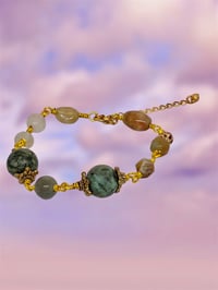 Chunky | Turquoise beaded with Jade & Amazonite companion gold plated copper bracelet 