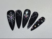 Image 3 of Black spider Press On Nails