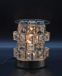 #SG-097 Crystal cuhe -Gold trim oil burner 