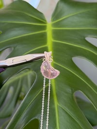 Image 4 of Silver Lavender Amethyst Moon Crystal Necklace