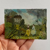Two friends in a spring landscape 
