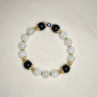 Image 2 of Moonstone Evil Eye Bracelet / Gold