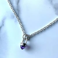 Image 2 of Handmade Sterling Silver Amethyst Bullet Point Pendant 925