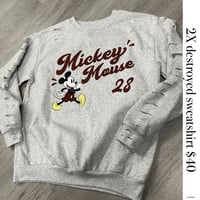 2X Gray Mickey destroyed sweatshirt