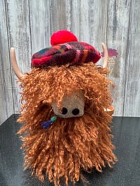 Image 2 of Hielan Coo with tartan Tam o Shanter and thistle 