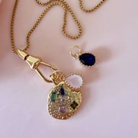 Image 1 of Fine Gold Chain with Swivel Clasp and gem cookie and teardrop