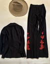 70s noir western suit with butterflies