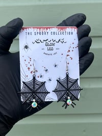 Image 1 of Black Web Earrings